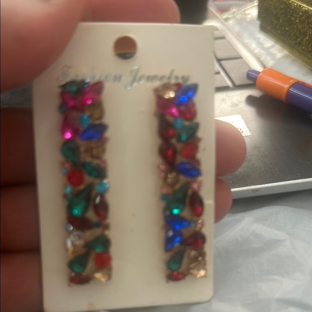 Fashion Jewelry Colorful Gemstone Earrings